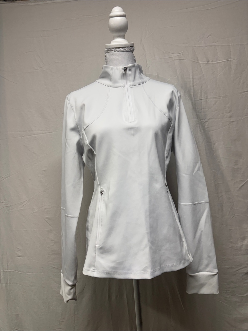 Women’s White Quarter-Zip Active Jacket